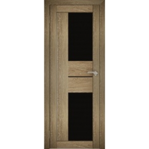 Дверь межкомнатная "Амати 22" Дуб шале натуральный (Черное стекло)