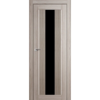 Дверь межкомнатная "Амати 05" Дуб Дымчатый (Черное стекло)