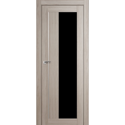 Дверь межкомнатная "Амати 09" Дуб Дымчатый (Черное стекло)