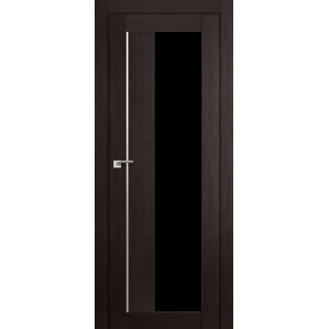 Дверь межкомнатная "Амати 09" Венге (Черное стекло)