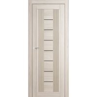 Дверь межкомнатная "Амати 10" Дуб Беленый (Черное стекло)