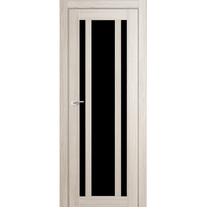 Дверь межкомнатная "Амати 11" Дуб Беленый (Черное стекло)