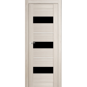Дверь межкомнатная "Амати 12" Дуб Беленый (Черное стекло)