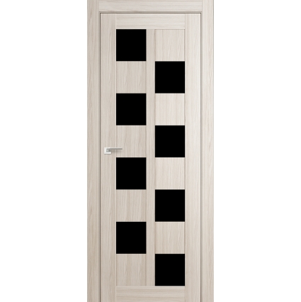 Дверь межкомнатная "Амати 13" Дуб Беленый (Черное стекло)