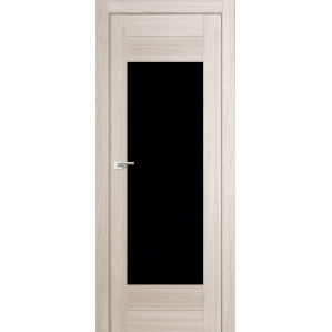 Дверь межкомнатная "Амати 14" Дуб Беленый (Черное стекло)