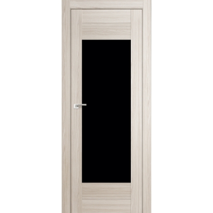 Дверь межкомнатная "Амати 14" Дуб Беленый (Черное стекло)