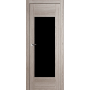 Дверь межкомнатная "Амати 14" Дуб Дымчатый (Черное стекло)
