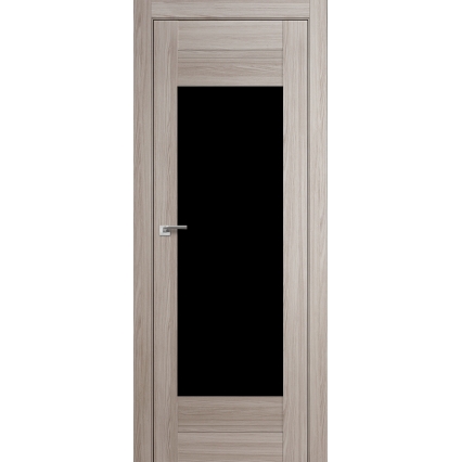Дверь межкомнатная "Амати 14" Дуб Дымчатый (Черное стекло)