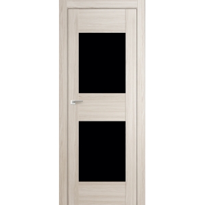 Дверь межкомнатная "Амати 15" Дуб Беленый (Черное стекло)