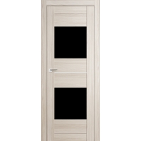 Дверь межкомнатная "Амати 16" Дуб Беленый (Черное стекло)