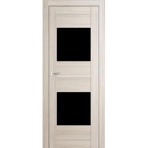 Дверь межкомнатная "Амати 16" Дуб Беленый (Черное стекло)