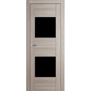 Дверь межкомнатная "Амати 16" Дуб Дымчатый (Черное стекло)