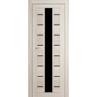 Дверь межкомнатная "Амати 17" Дуб Беленый (Черное стекло)