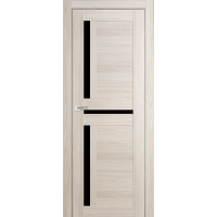 Дверь межкомнатная "Амати 18" Дуб Беленый (Черное стекло)