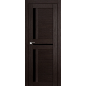 Дверь межкомнатная "Амати 18" Венге (Черное стекло)