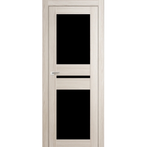 Дверь межкомнатная "Амати 19" Дуб Беленый (Черное стекло)