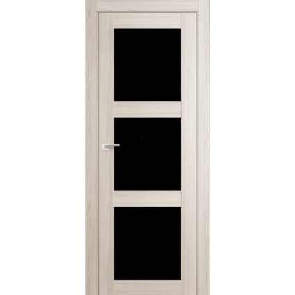 Дверь межкомнатная "Амати 20" Дуб Беленый (Черное стекло)