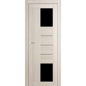 Дверь межкомнатная "Амати 21" Дуб Беленый (Черное стекло)