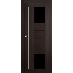 Дверь межкомнатная "Амати 21" Венге (Черное стекло)