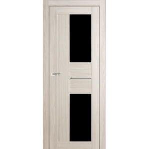 Дверь межкомнатная "Амати 22" Дуб Беленый (Черное стекло)