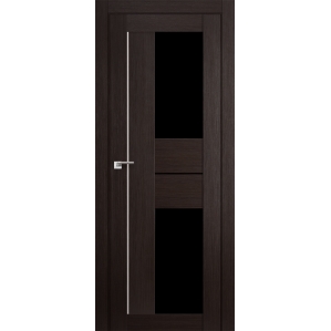 Дверь межкомнатная "Амати 22" Венге (Черное стекло)