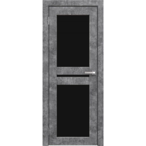 Дверь межкомнатная Амати 19 (Бетон светлый/ Черное стекло) Дверь межкомнатная Амати 19 (Бетон светлый/ Черное стекло)