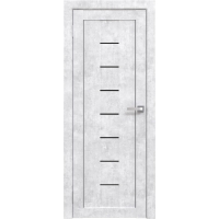 Дверь межкомнатная Амати 10 (Бетон Снежный/ Черное стекло)