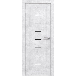 Дверь межкомнатная Амати 10 (Бетон Снежный/ Черное стекло)