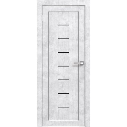 Дверь межкомнатная Амати 10 (Бетон Снежный/ Черное стекло)