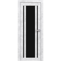 Дверь межкомнатная Амати 11 (Бетон Снежный/ Черное стекло) Дверь межкомнатная Амати 11 (Бетон Снежный/ Черное стекло)