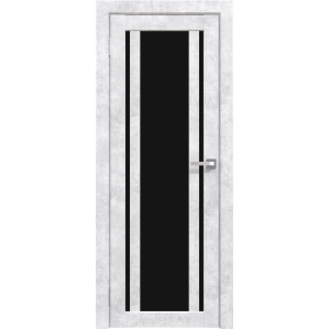 Дверь межкомнатная Амати 11 (Бетон Снежный/ Черное стекло)