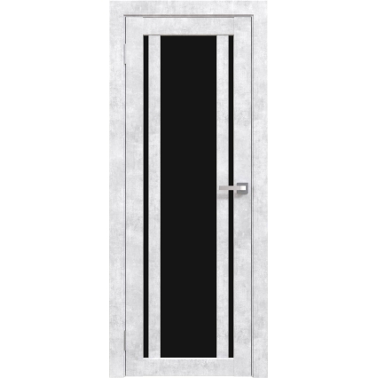 Дверь межкомнатная Амати 11 (Бетон Снежный/ Черное стекло)