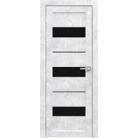 Дверь межкомнатная Амати 12 (Бетон Снежный/ Черное стекло) Дверь межкомнатная Амати 12 (Бетон Снежный/ Черное стекло)