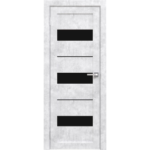 Дверь межкомнатная Амати 12 (Бетон Снежный/ Черное стекло)