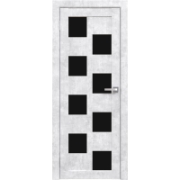 Дверь межкомнатная Амати 13 (Бетон Снежный/ Черное стекло) Дверь межкомнатная Амати 13 (Бетон Снежный/ Черное стекло)