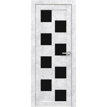 Дверь межкомнатная Амати 13 (Бетон Снежный/ Черное стекло) Дверь межкомнатная Амати 13 (Бетон Снежный/ Черное стекло)