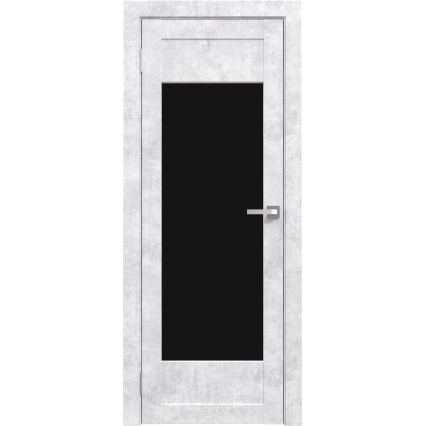 Дверь межкомнатная Амати 14 (Бетон Снежный/ Черное стекло)