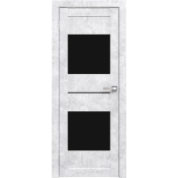 Дверь межкомнатная Амати 16 (Бетон Снежный/ Черное стекло) Дверь межкомнатная Амати 16 (Бетон Снежный/ Черное стекло)
