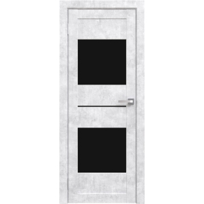 Дверь межкомнатная Амати 16 (Бетон Снежный/ Черное стекло)