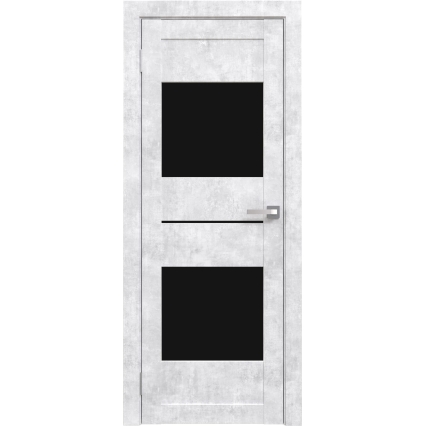 Дверь межкомнатная Амати 16 (Бетон Снежный/ Черное стекло)