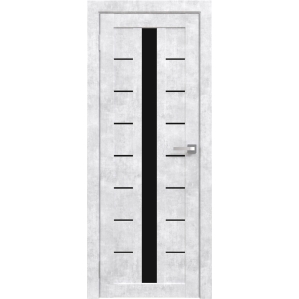 Дверь межкомнатная Амати 17 (Бетон Снежный/ Черное стекло)