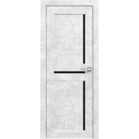 Дверь межкомнатная Амати 18 (Бетон Снежный/ Черное стекло)