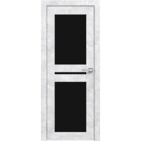 Дверь межкомнатная Амати 19 (Бетон Снежный/ Черное стекло)