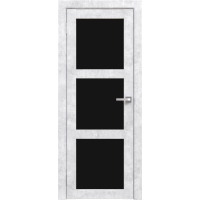 Дверь межкомнатная Амати 20 (Бетон Снежный/ Черное стекло)