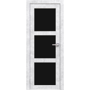 Дверь межкомнатная Амати 20 (Бетон Снежный/ Черное стекло)