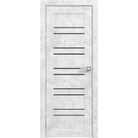 Дверь межкомнатная Амати 25 (Бетон Снежный/ Черное стекло)