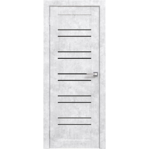 Дверь межкомнатная Амати 25 (Бетон Снежный/ Черное стекло)