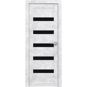 Дверь межкомнатная Амати 03 (Бетон Снежный/ Черное стекло)