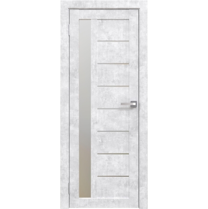 Дверь межкомнатная Амати 04 (Бетон Снежный/ Матовое стекло)