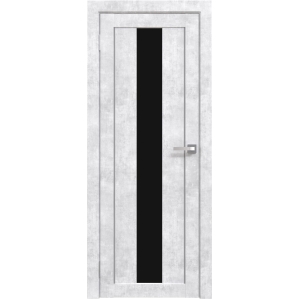 Дверь межкомнатная Амати 05 (Бетон Снежный/ Черное стекло) Дверь межкомнатная Амати 05 (Бетон Снежный/ Черное стекло)